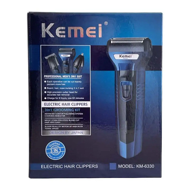 KEMEI 3 In 1 Rechargeable Electric Shaver & Trimmer KM-6332