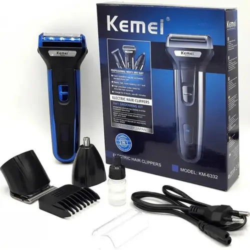 KEMEI 3 In 1 Rechargeable Electric Shaver & Trimmer KM-6332